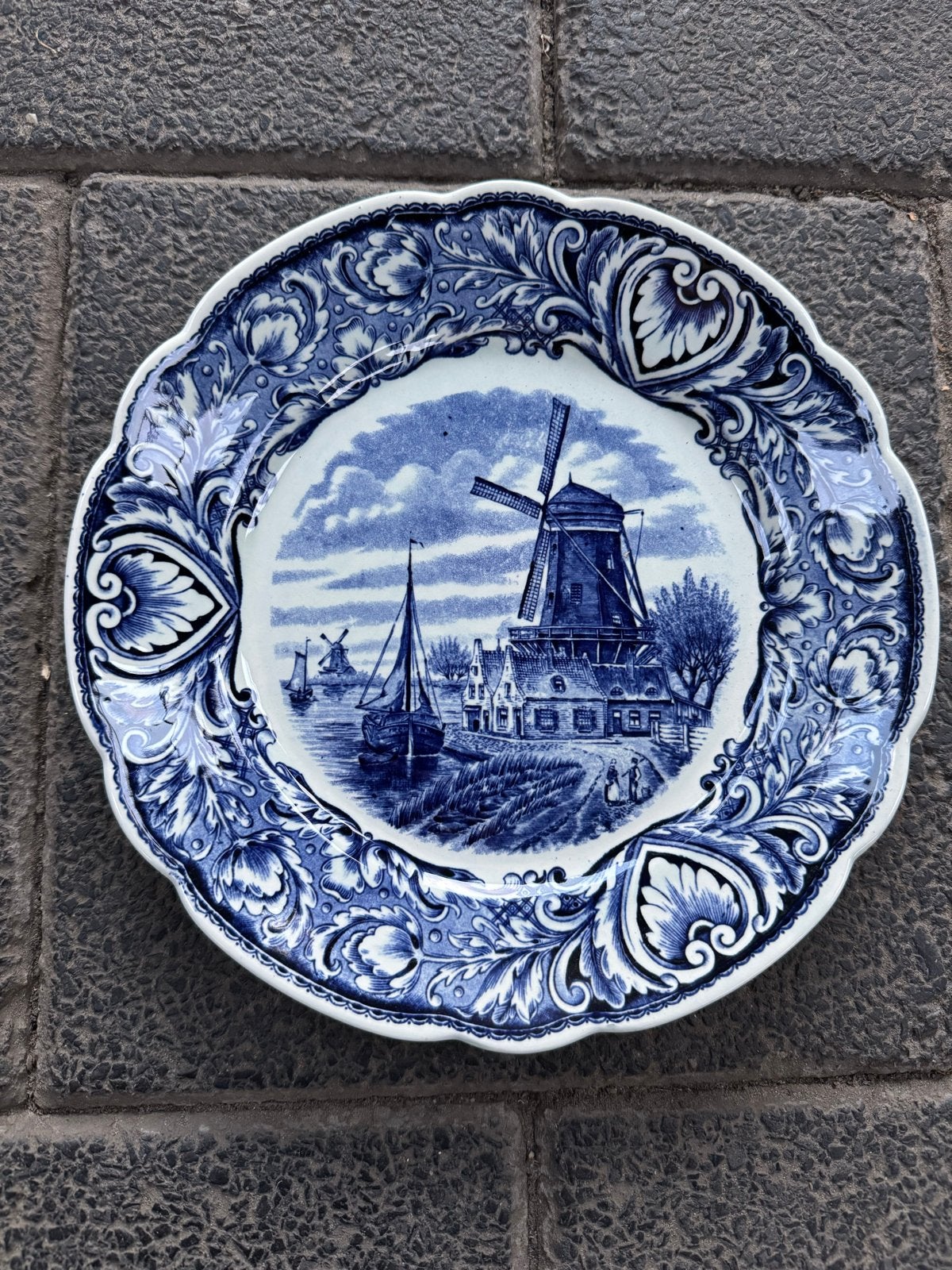 Delfts Blauw Wandbord Royal Sphinx Maastricht Molenlandschap, Ophalen of Verzenden