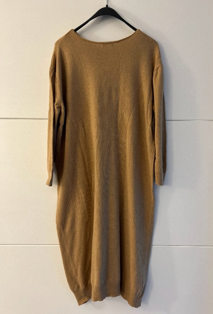 Senes beige lange cashmere jurk, Beige, Maat 46/48 (XL) of groter, Ophalen of Verzenden, Zo goed als nieuw