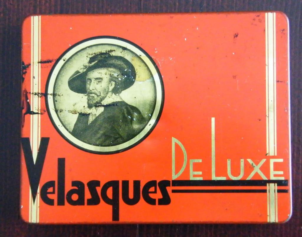 Oud blikje Velasques de Luxe, Ophalen of Verzenden, Gebruikt, Tabaksdoos of Verpakking
