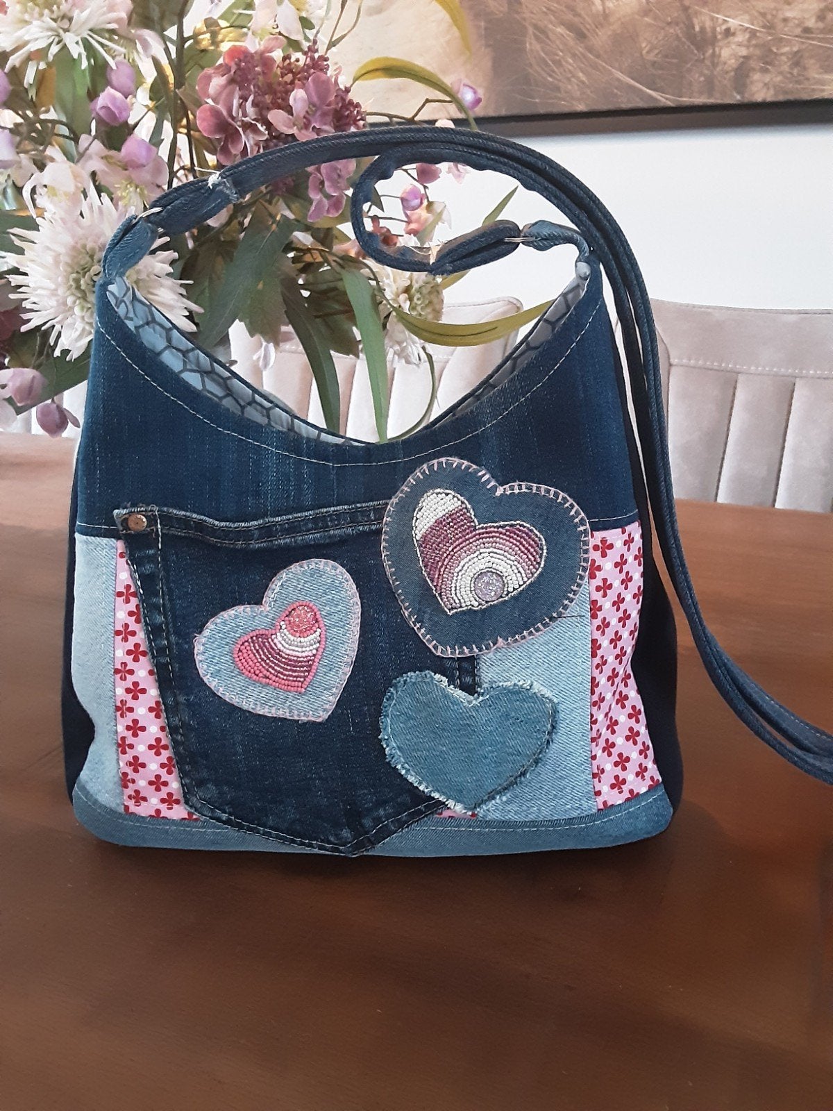 Handgemaakte jeanstas  (spijkertas), Ophalen of Verzenden, Nieuw, Rugtas