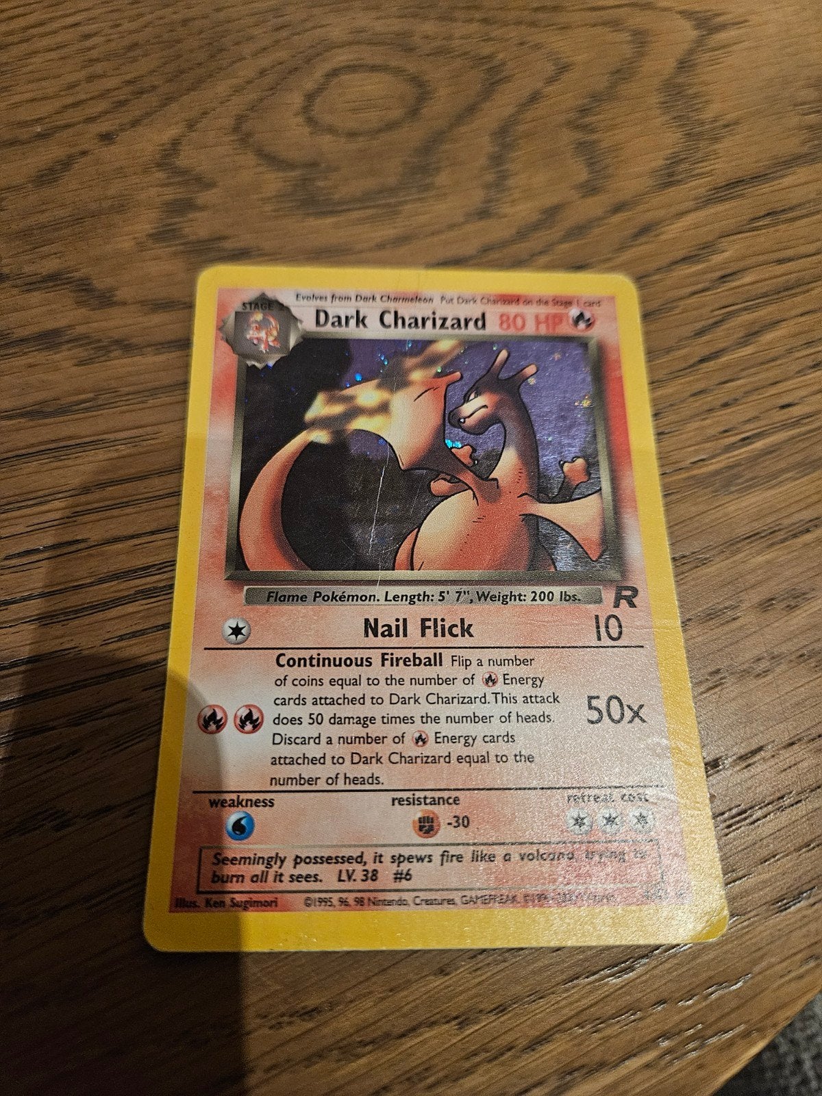 Dark Charizard 80 HP Pokémon kaart (Engels), Ophalen of Verzenden, Gebruikt, Losse kaart