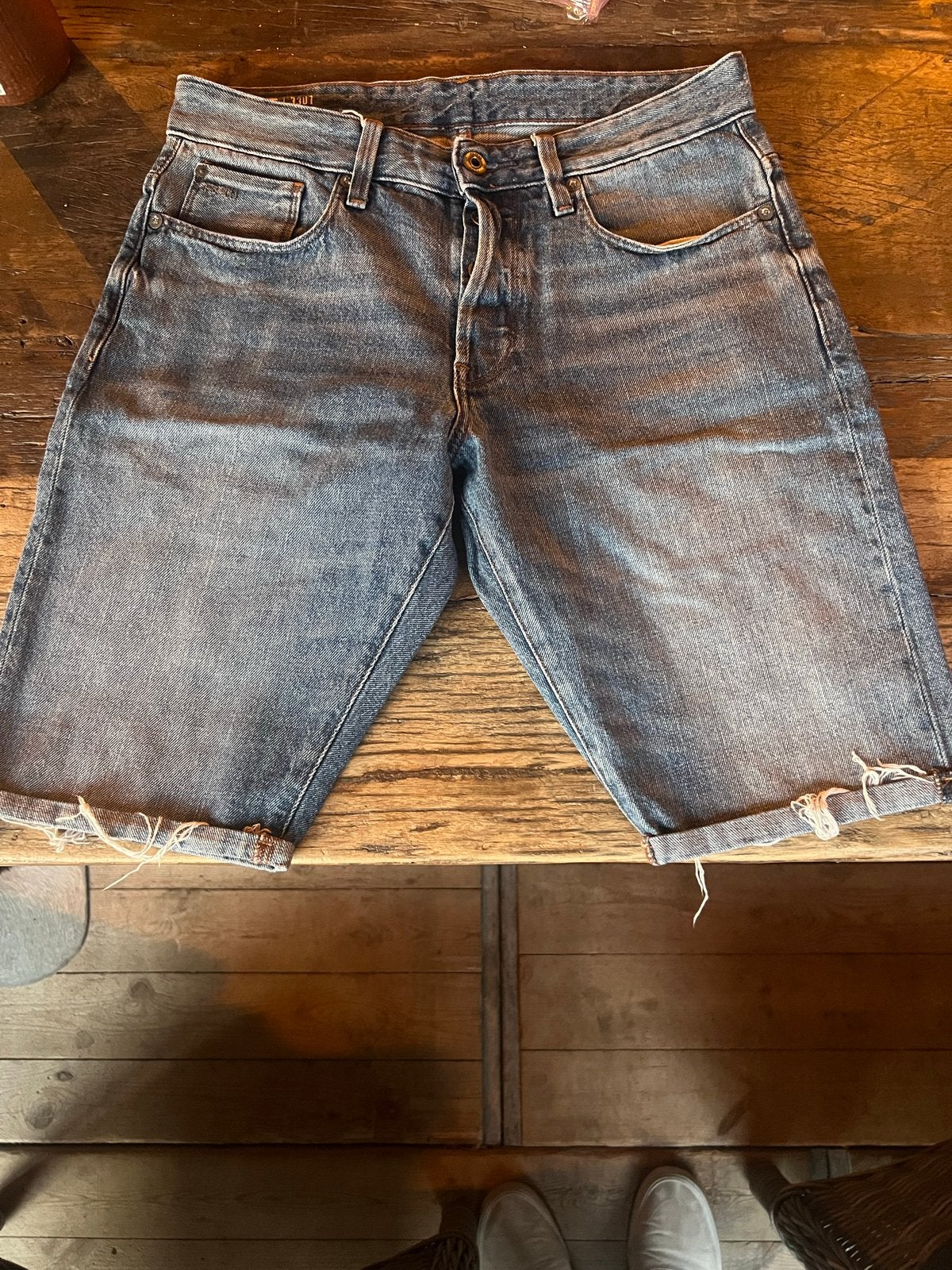 G-Star RAW 3301 Tapered spijkerbroek shorts, Ophalen of Verzenden, Zo goed als nieuw, Blauw, W32 (confectie 46) of kleiner