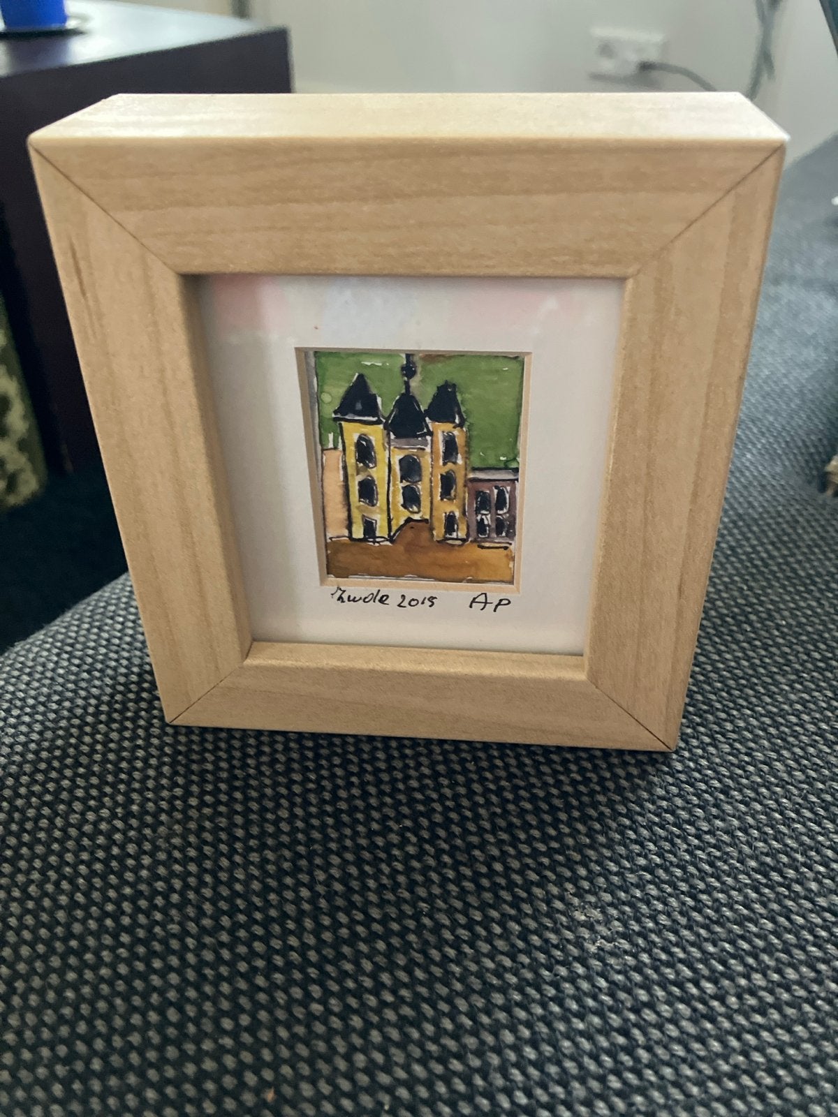 Origineel Schilderij Zwolle 2015 - Antonio Palaume, Antiek en Kunst, Paneel, Realistisch, Ophalen of Verzenden, Gesigneerd