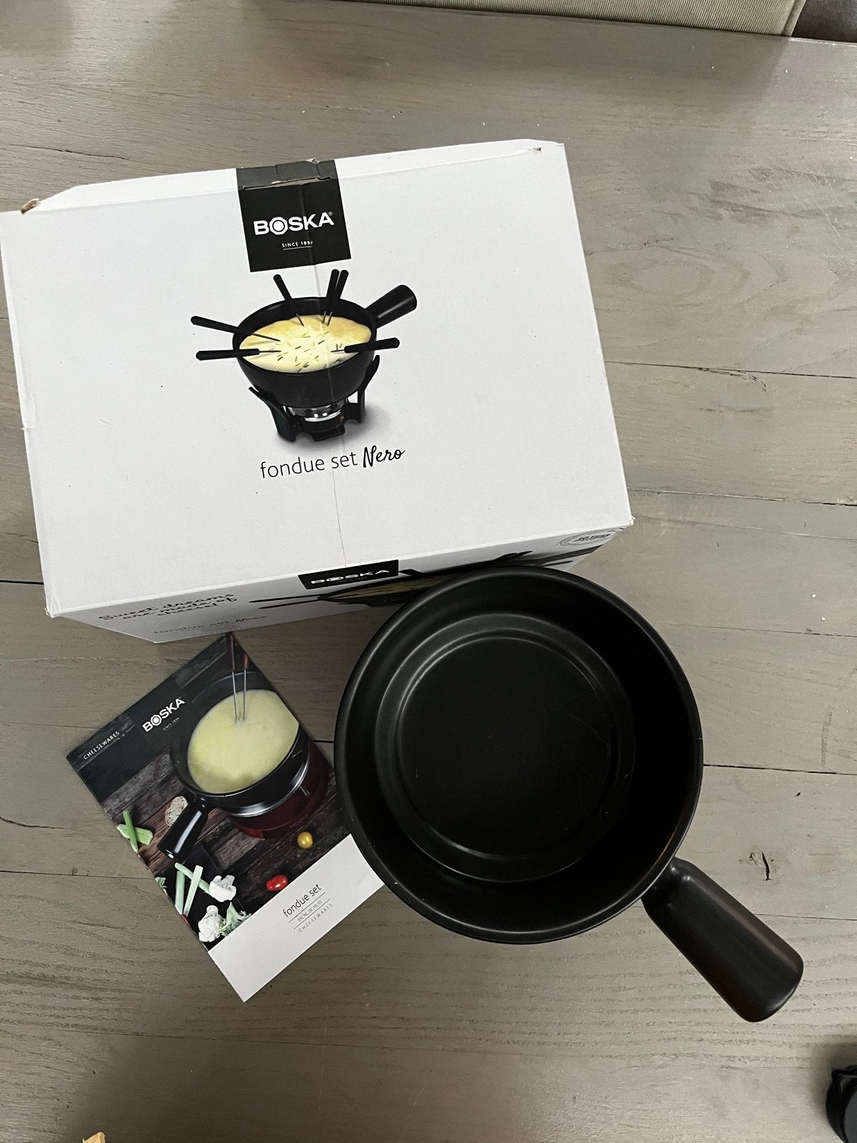Boska Fondue Set Nero - Compleet met brander, Ophalen of Verzenden, Gebruikt, Brander, Fondueset