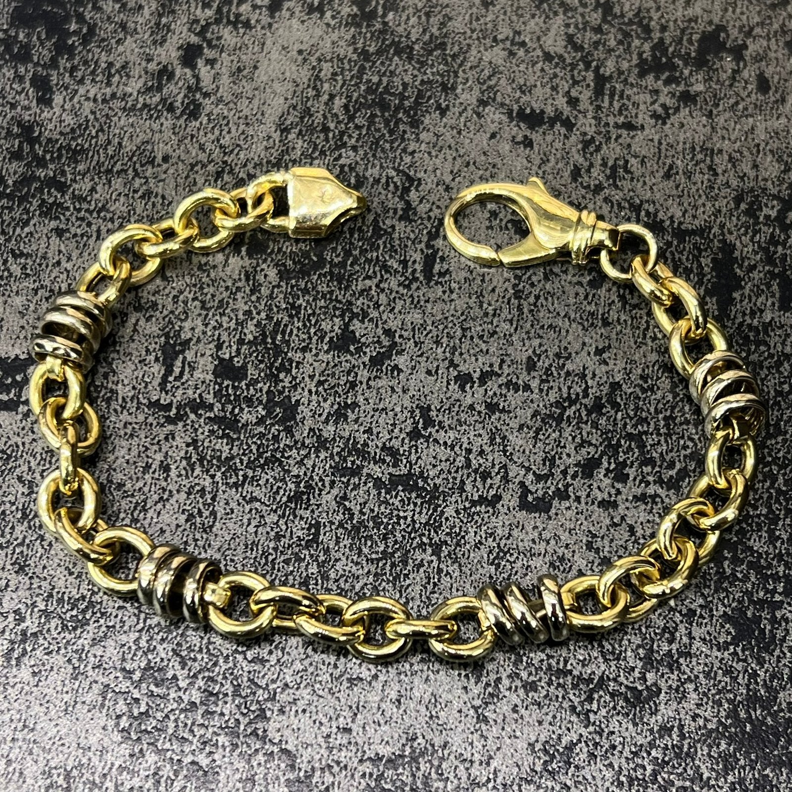 18k gouden armband massief schakel monte carlo, Ophalen of Verzenden, Nieuw, Goud