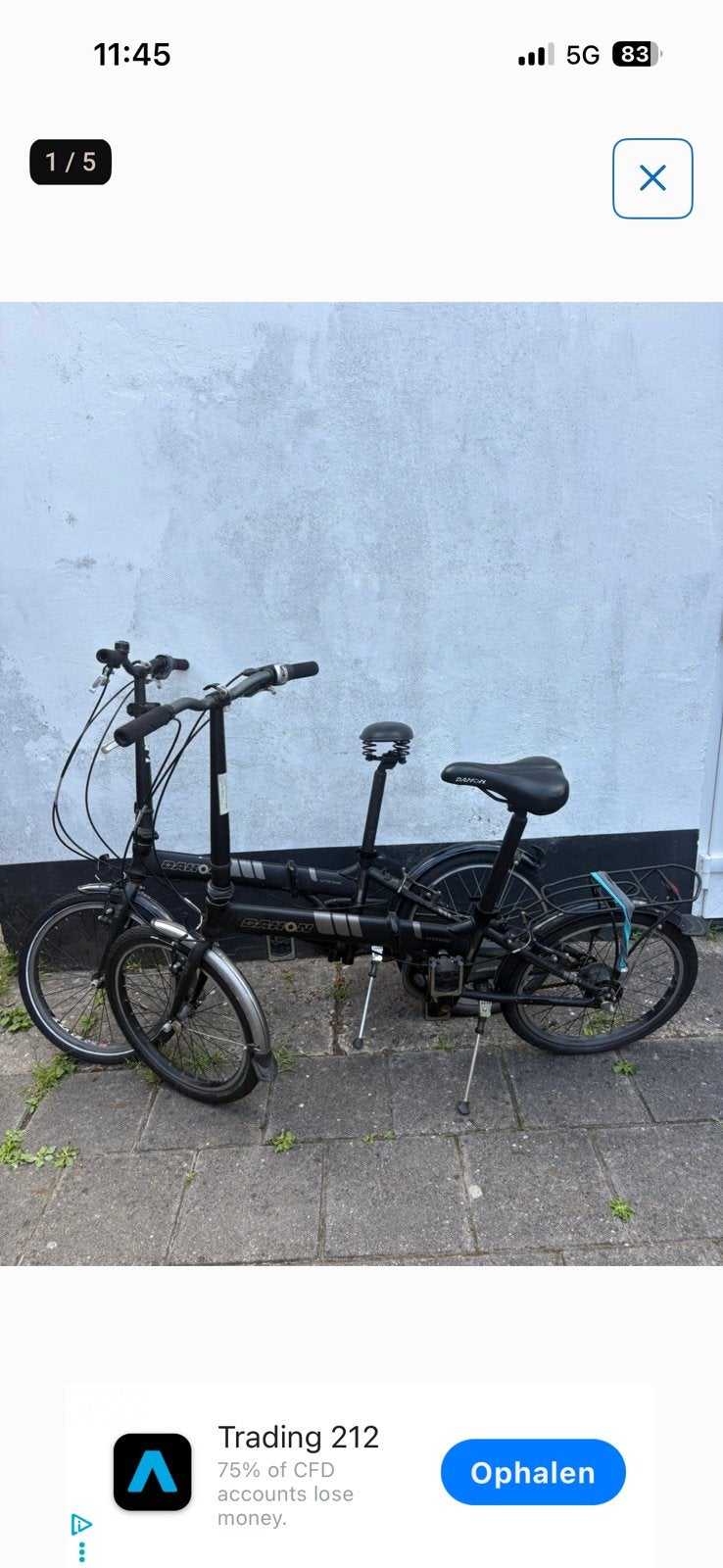 1 dahon vitesse 7005 vouwfiets, Fietsen en Brommers, Ophalen, Zo goed als nieuw, 20 inch of meer, Dahon