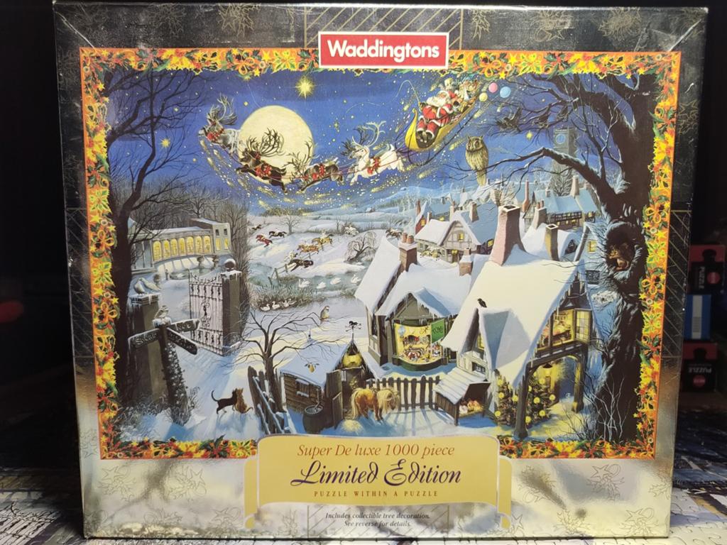 Waddingtons kerst puzzel 1000 stukjes limited edition, Ophalen of Verzenden, 500 t/m 1500 stukjes, Zo goed als nieuw, Legpuzzel