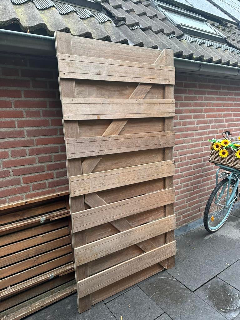 Tuinpoort hardhoud, Tuin en Terras, Ophalen, Zo goed als nieuw, Hout, Minder dan 3 meter