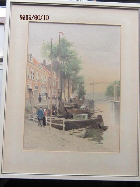 DORDRECHT, Leuke litho van COENRAADS, mensen in Klederdracht, Antiek en Kunst, Kunst | Litho's en Zeefdrukken, Ophalen of Verzenden