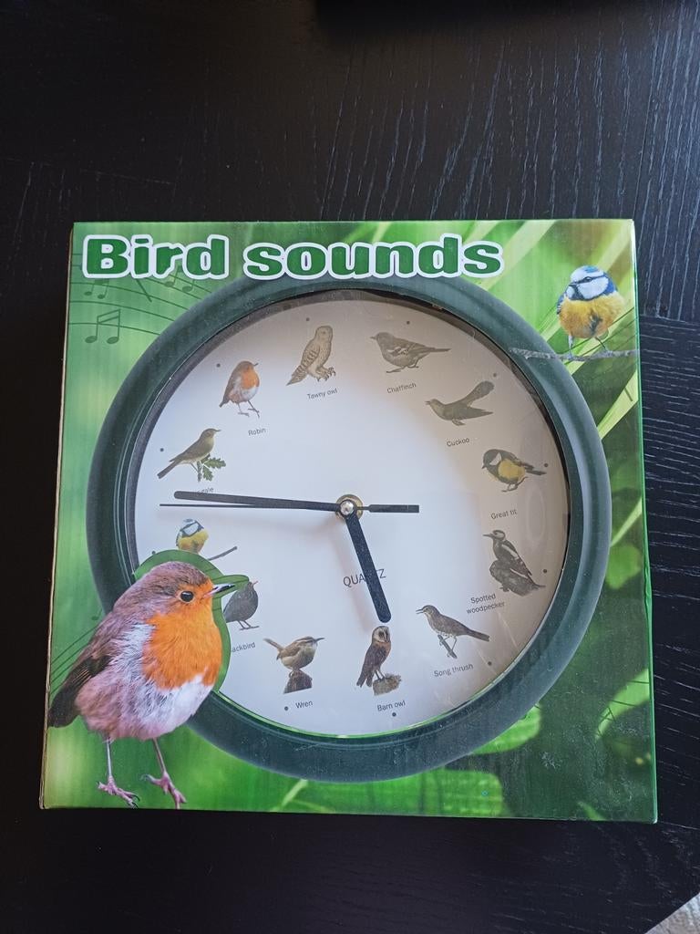 Wandklok met vogelgeluiden - Brengt de natuur in huis, Ophalen, Gebruikt, Wandklok