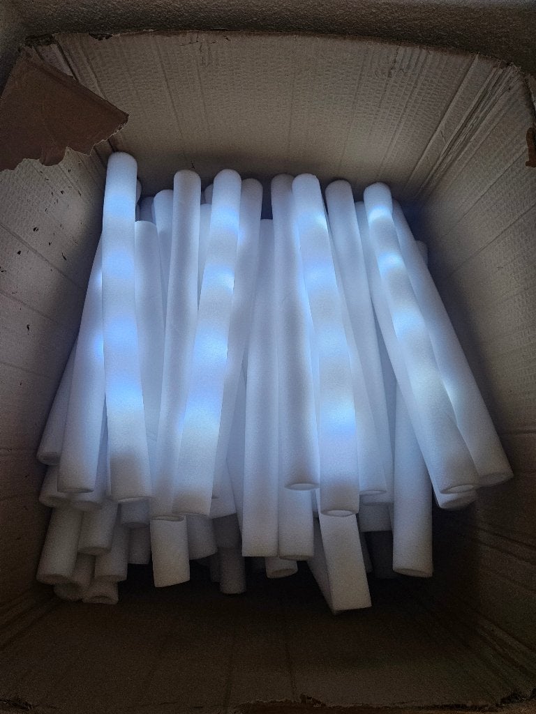 Led foamsticks wit (incl. 10 gekleurde), Ophalen, Gebruikt, Feestartikel, Overige