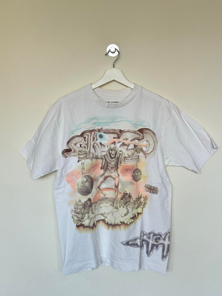 Travis Scott Cactus Jack Utopia Skitzo Circus Maximus Tee M, Ophalen of Verzenden, Zo goed als nieuw, Maat 48/50 (M), Wit