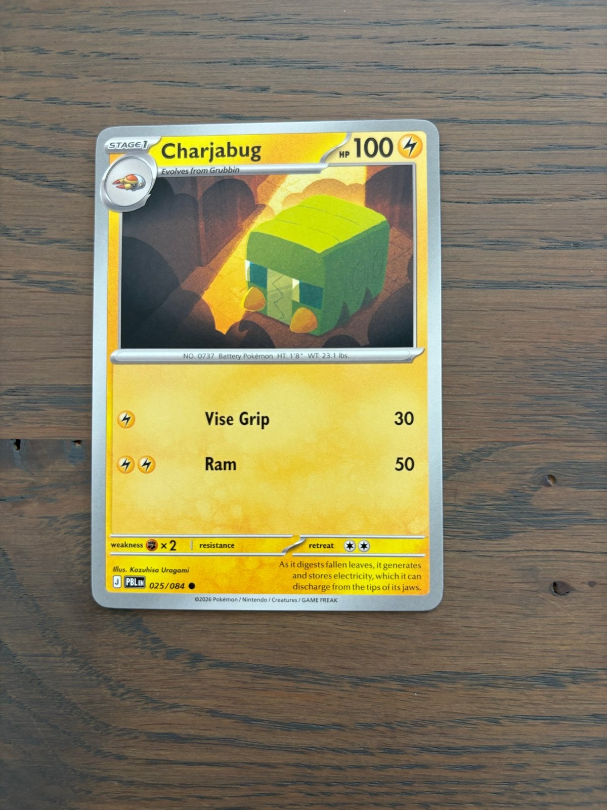 Pokémon Kaart Charjabug 025/084 PBL, Ophalen of Verzenden, Nieuw, Losse kaart
