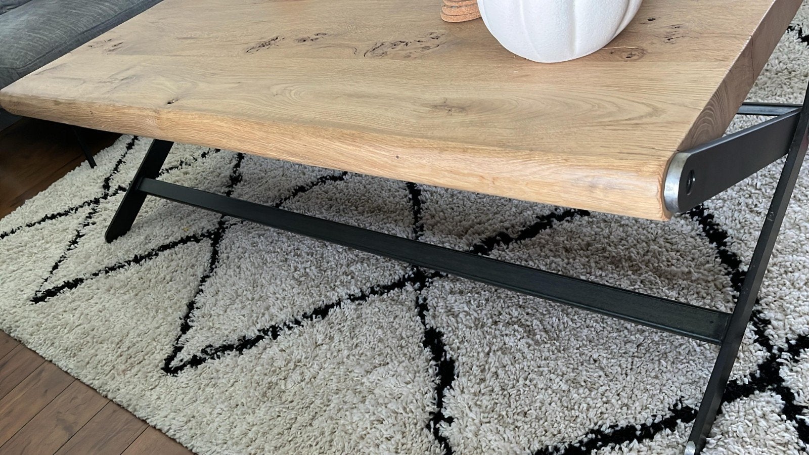 robuuste salontafel, Ophalen, 100 tot 150 cm, Eikenhout, 50 tot 100 cm