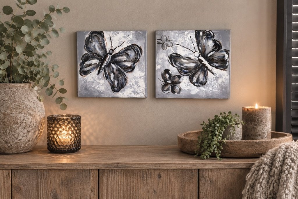 2 canvas schilderijen, Ophalen of Verzenden, Minder dan 50 cm, Schilderij