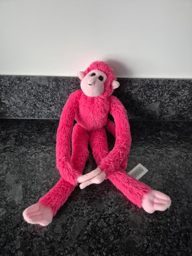 Apenheul - Knuffel Roze Aap met lange armen, Ophalen of Verzenden, Overige typen