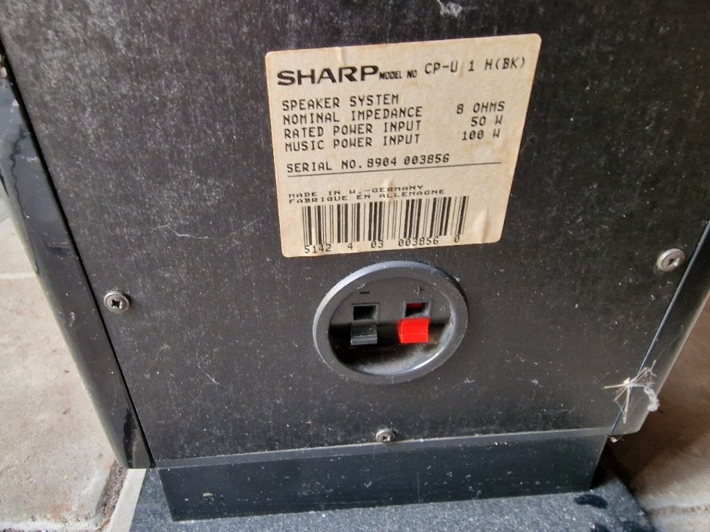 Sharp CP-U1H Vloerstaande Luidsprekers - 100W, Audio, Tv en Foto, Luidsprekers, Vloerstaande luidspreker, Gebruikt, 60 tot 120 watt