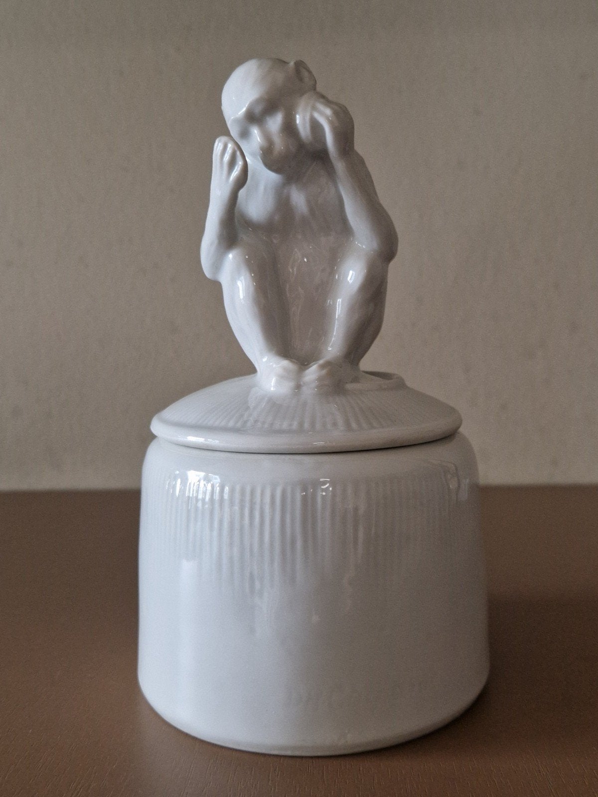 Vintage A. Chyla Porseleinen Potje met Aapje, Ophalen of Verzenden