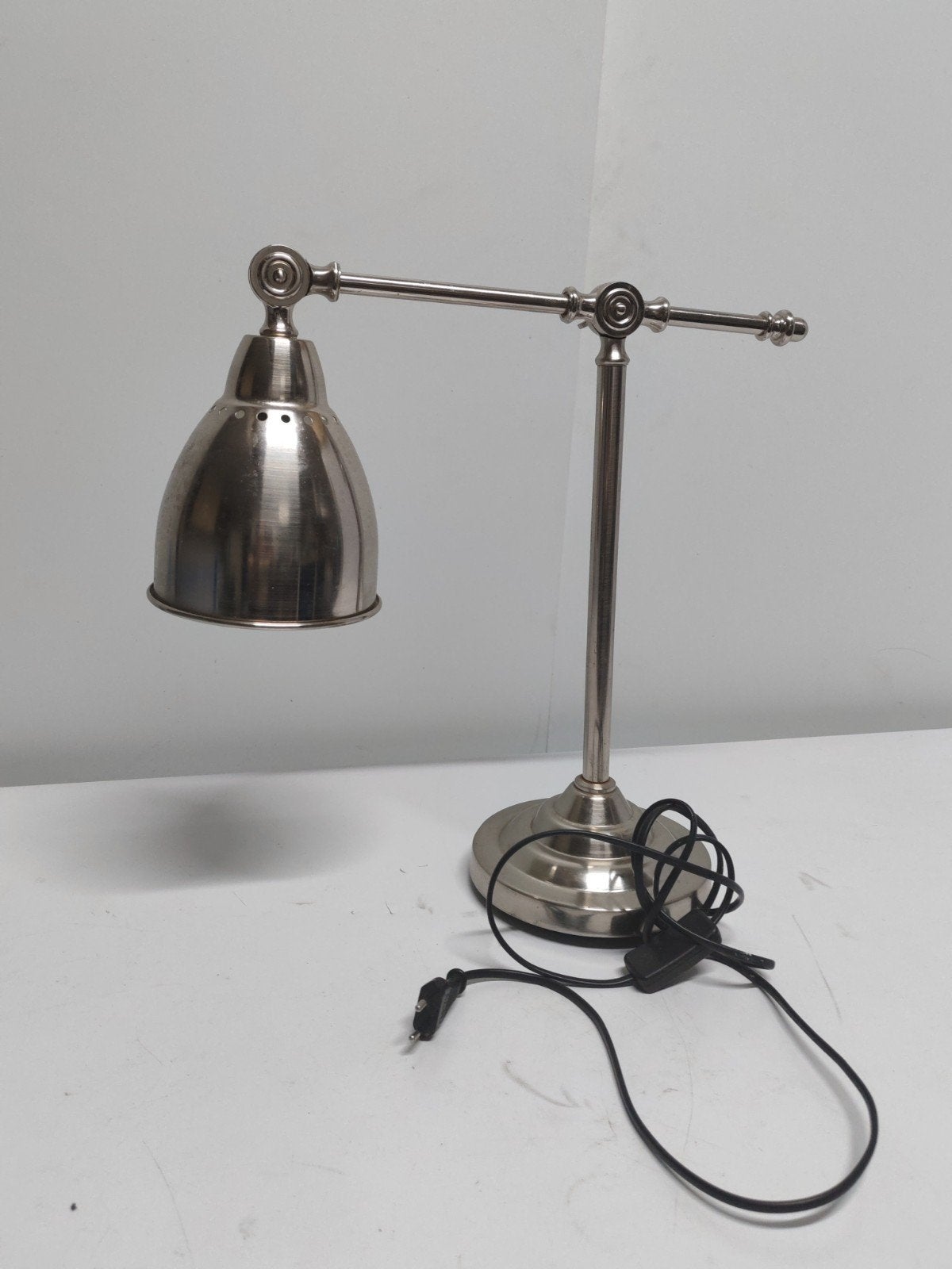 Verstelbare metalen bureaulamp - Zilverkleurig, Ophalen of Verzenden