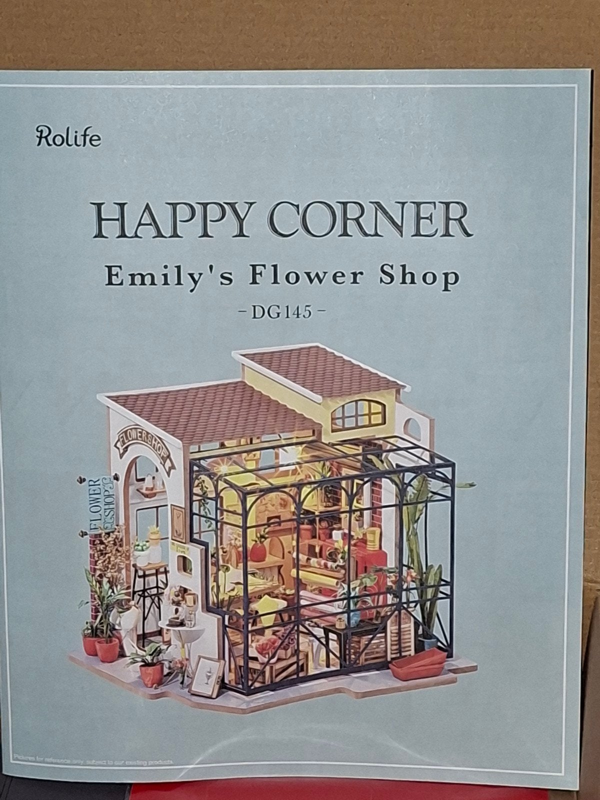DIY Miniatuur Bouwpakket - Happy corner Emily's flowershop, Ophalen of Verzenden, Zo goed als nieuw, 1:50 tot 1:144