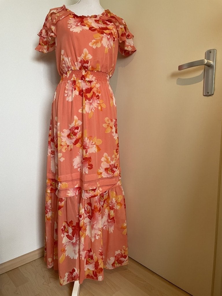 Zalm bloem jurk Kate Lily, Nieuw, Ophalen of Verzenden, Roze, Maat 36 (S)