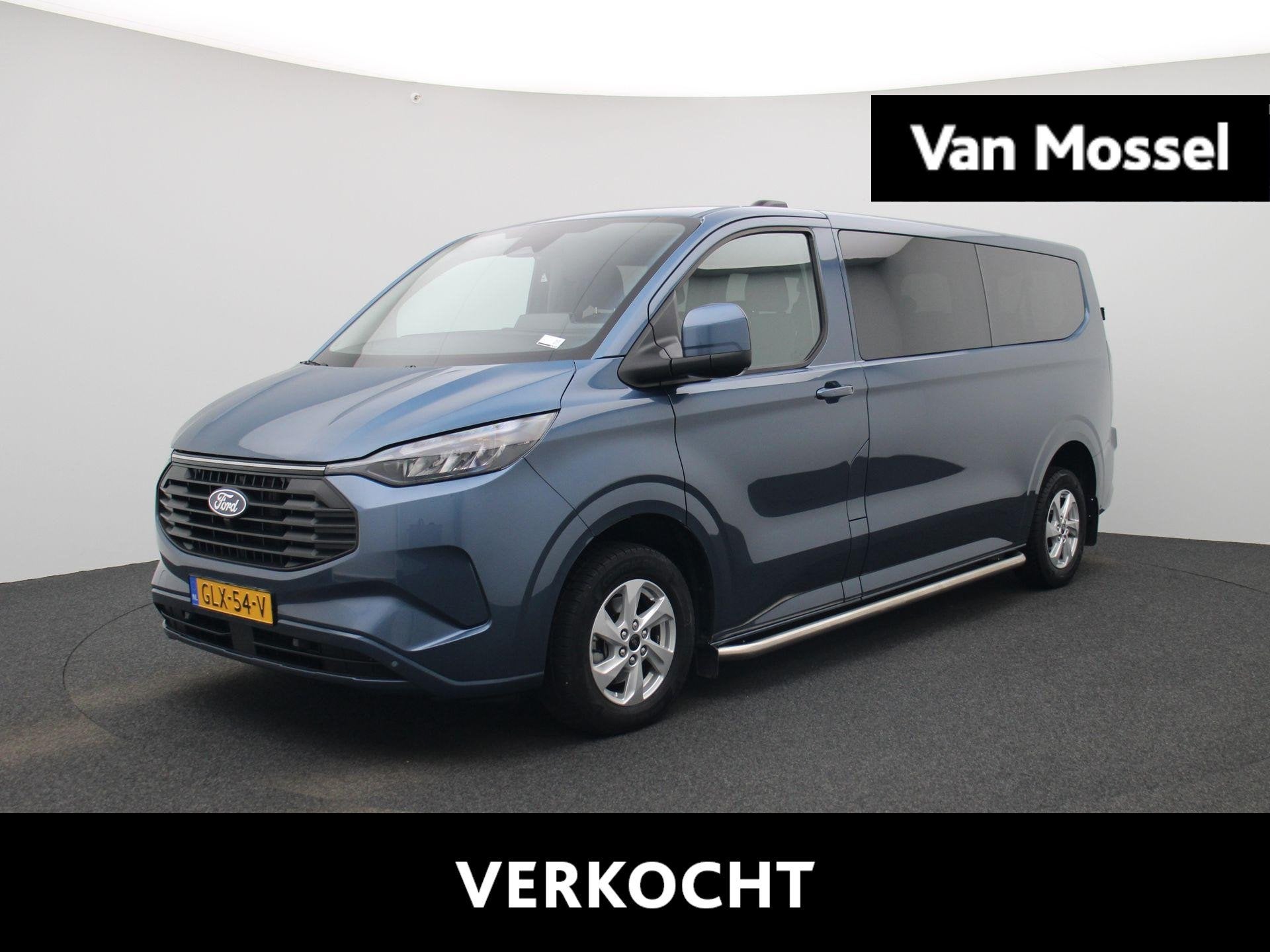 Ford Transit Custom 340 2.5 PHEV L2H1 Kombi Limited Incl. BT, Auto's, Gebruikt, Blauw, Bedrijf, 9 stoelen
