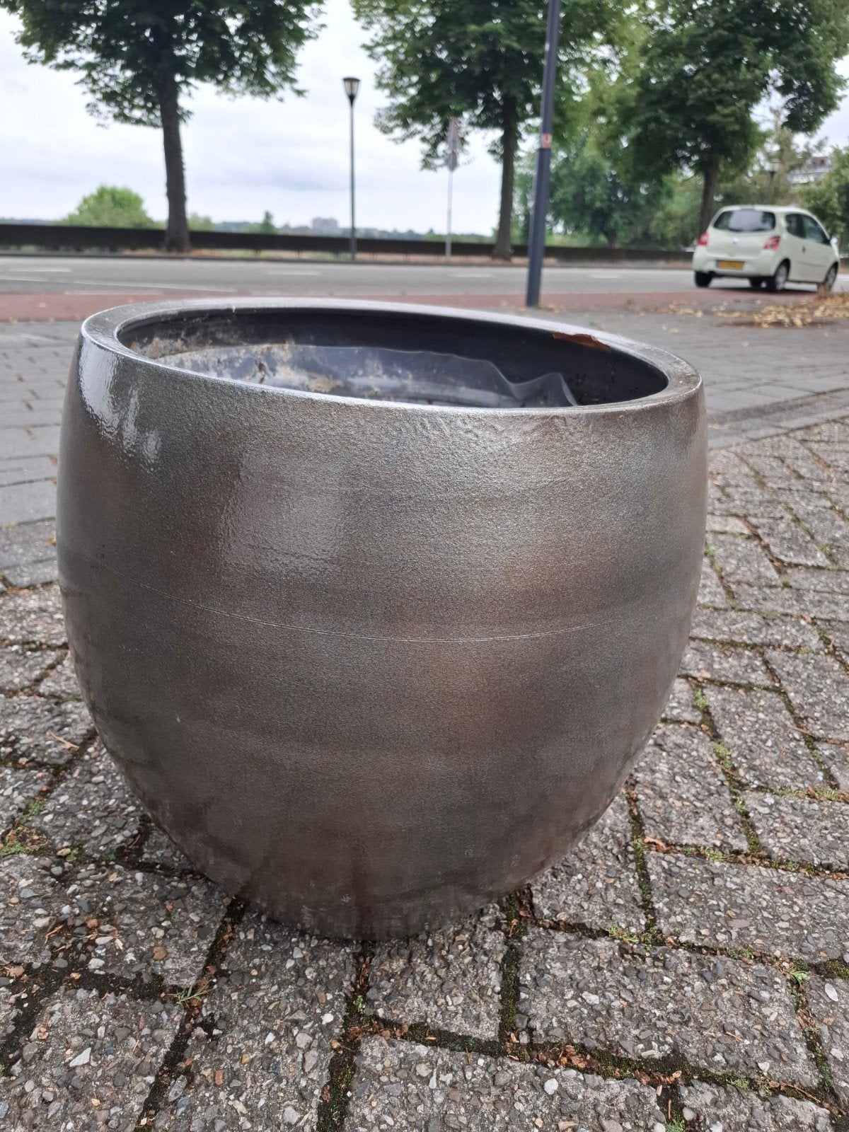 Grote groene bloempot voor binnen of buiten, Tuin en Terras, Ophalen, Overige materialen, Gebruikt, 40 cm of meer