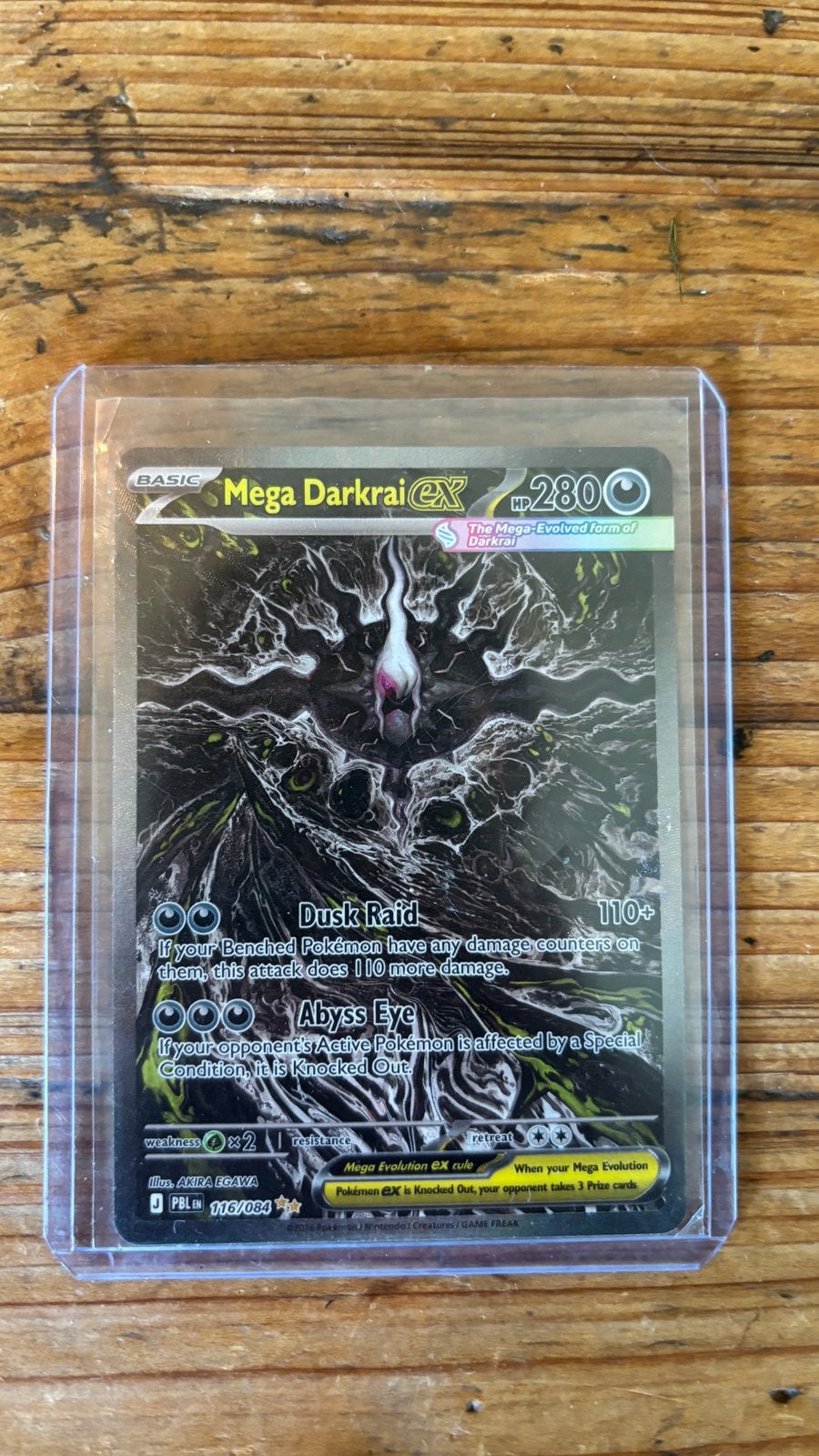 Mega Darkrai EX Pokemon kaart - PSA 10 waardig, Ophalen of Verzenden, Zo goed als nieuw, Losse kaart