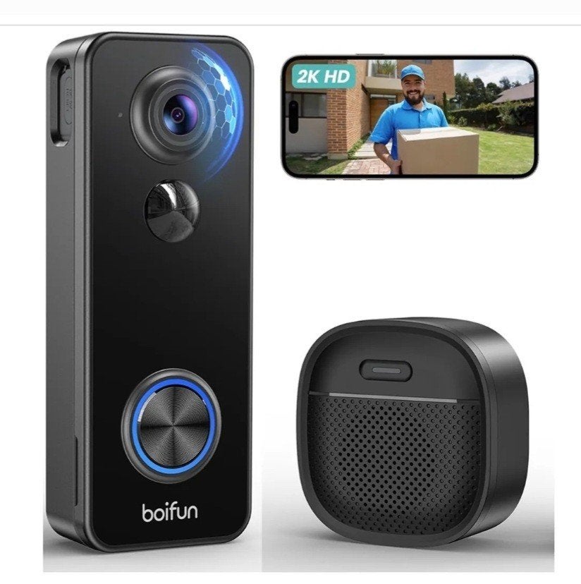 BOIFUN J7 Slimme Video Deurbel met Camera, Ophalen, Bewegingsdetectiesensor, Nieuw, Draadloos