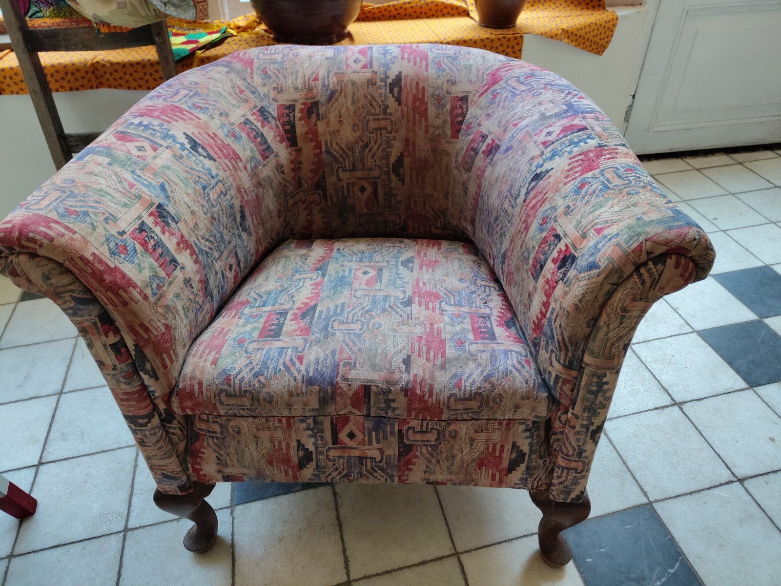 antieke clubfauteuil, Ophalen
