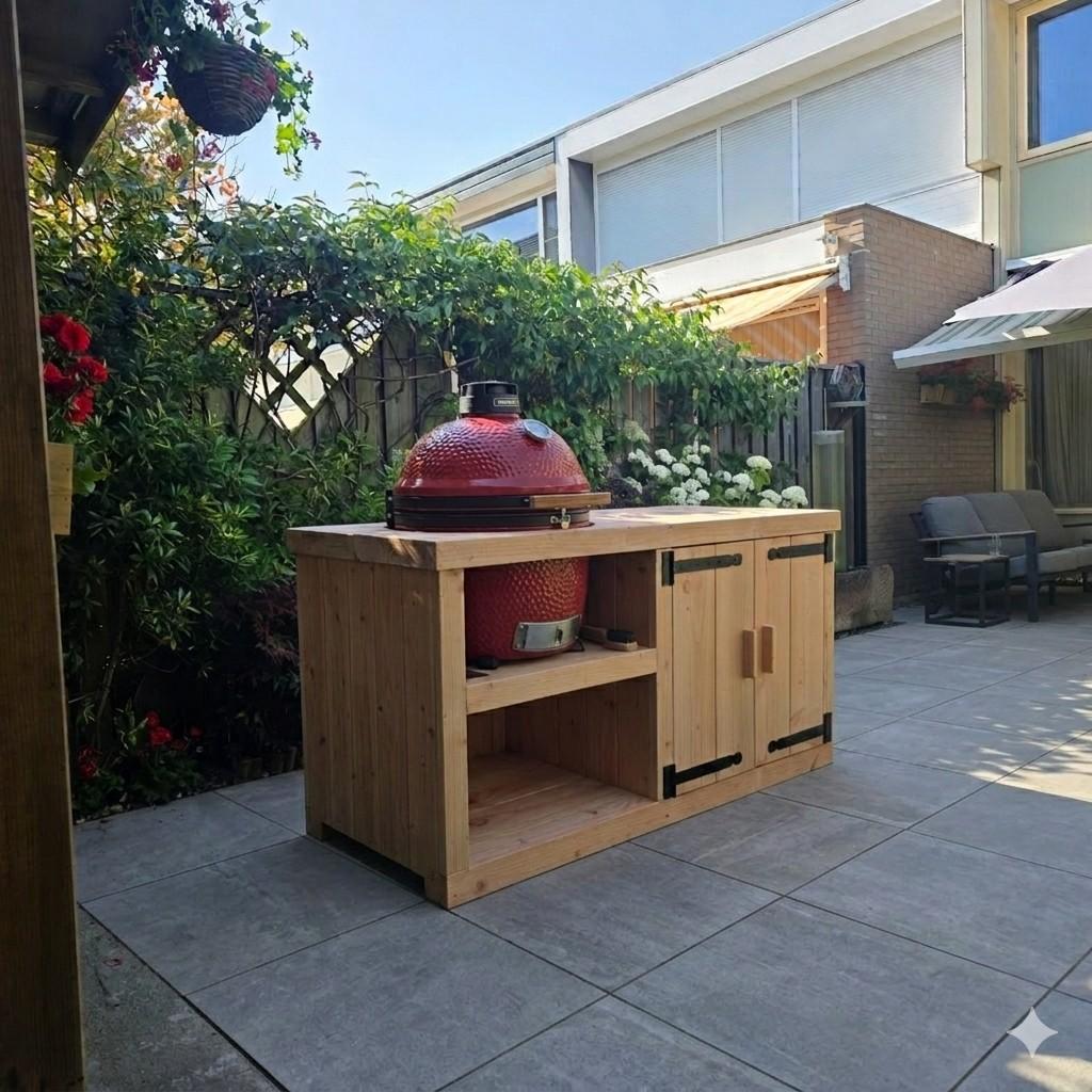 Bbq / kamado tafel diverse modellen, Tuin en Terras, Buitenkeukens, Ophalen of Verzenden, Nieuw, Houtskool