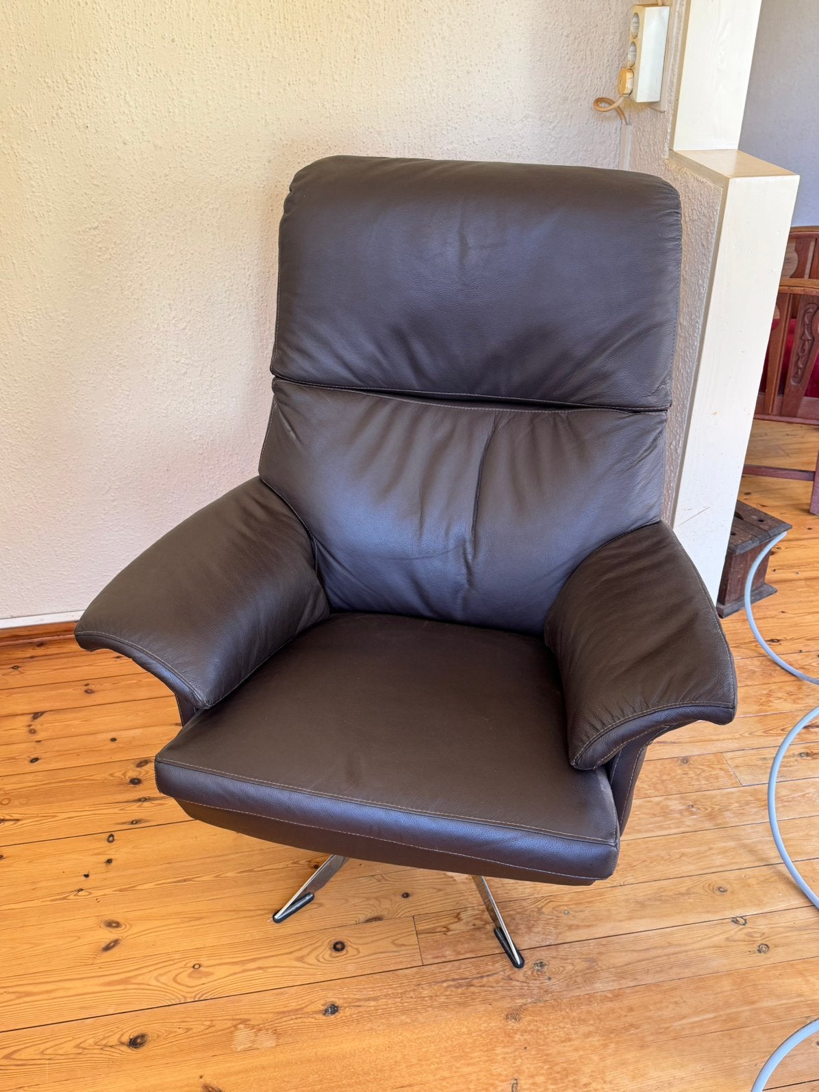 Fauteulis, Huis en Inrichting, Ophalen, Gebruikt, 50 tot 75 cm, Leer