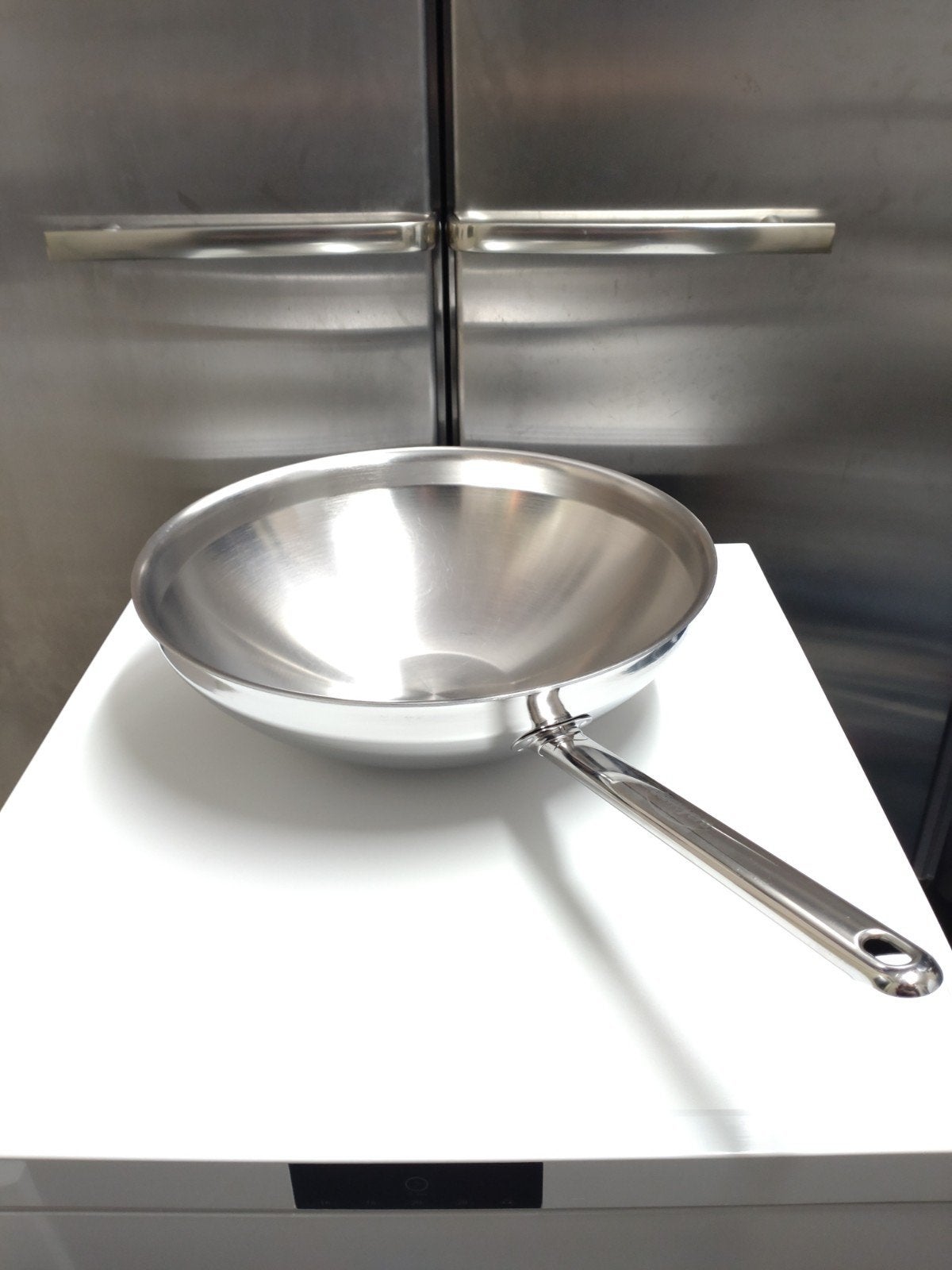 Demeyere grote RVS wokpan Apollo 7 36cm 6-ltr nwpr €190,--, Huis en Inrichting, Keuken | Potten en Pannen, Ophalen, Demeyere, Gebruikt