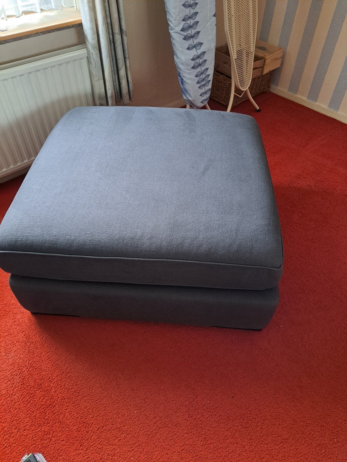 grote Antraciet hocker 100x100 met los kussen NIEUW NIEUW, Huis en Inrichting, Banken | Voetenbanken en Poefen, Ophalen, Vierkant