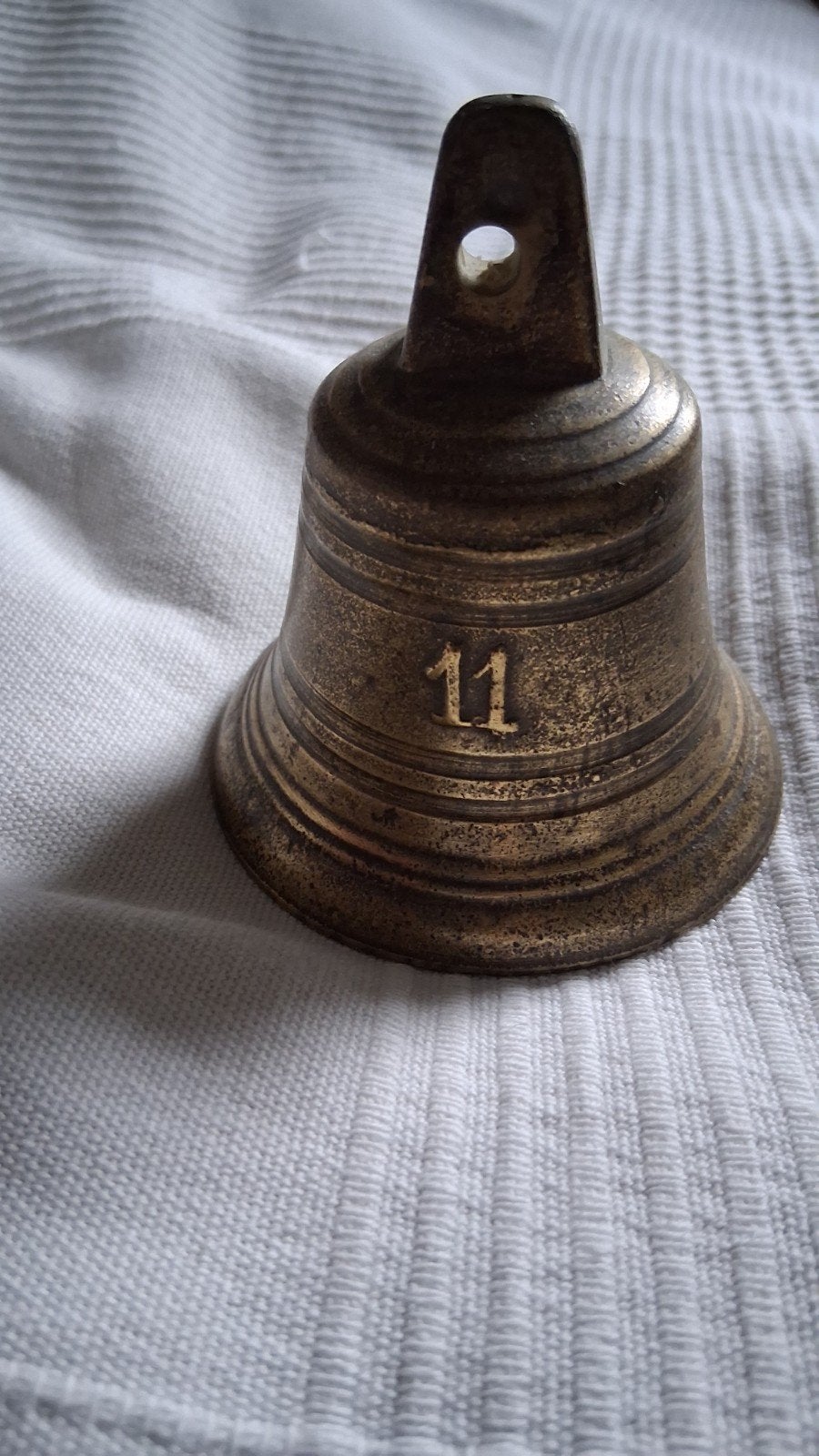 Antieke Bronzen Bel met IJzeren Klepel - Meer  100 Jaar Ou, Ophalen of Verzenden, Brons