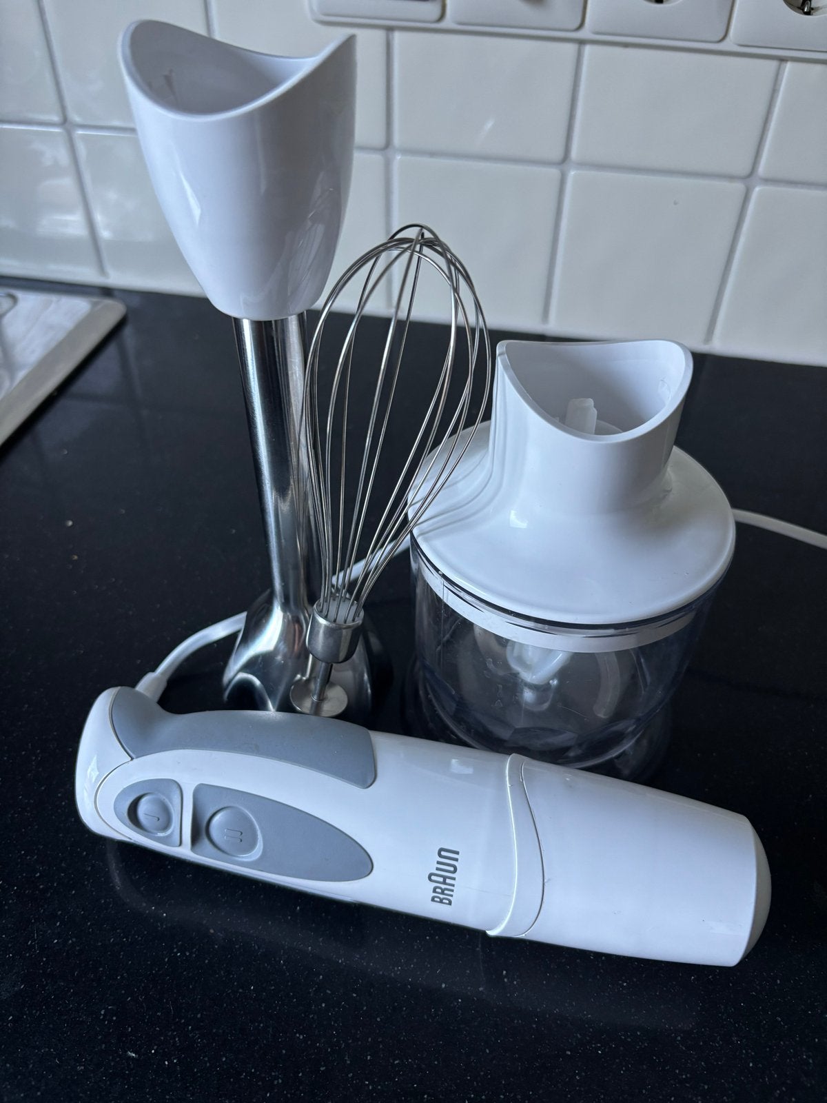 Braun staafmixer met garde en hakmolen, Ophalen, 2 snelheden, Zo goed als nieuw, Vaatwasserbestendig