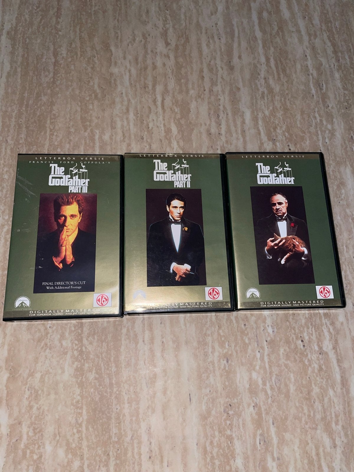 The Godfather Trilogie VHS - Deel I, II en III, Cd's en Dvd's, Engels, Vanaf 16 jaar, Drama, Zo goed als nieuw