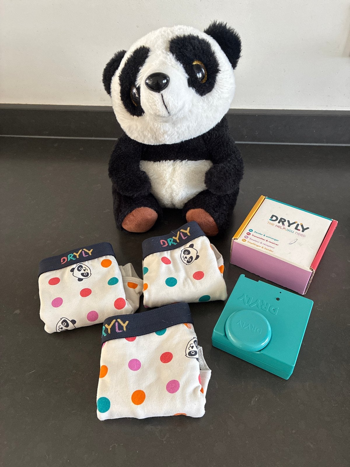 Dryly plaswekker set met 3 onderbroeken en panda knuffel, Ophalen of Verzenden, Zo goed als nieuw