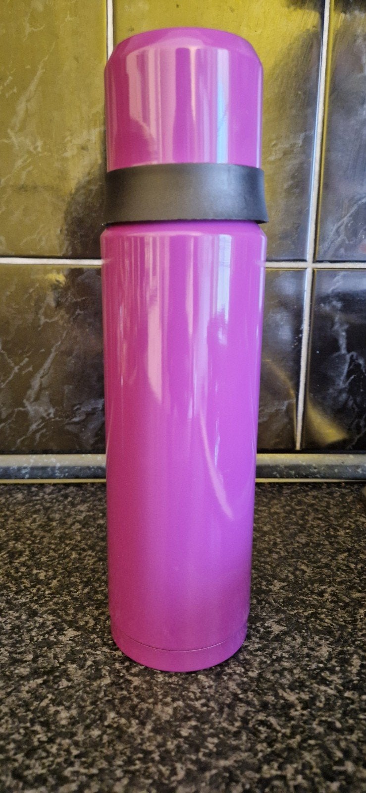 Paarse thermosfles - Houdt dranken warm of koud, Ophalen of Verzenden, Roze, Metaal, Overige merken