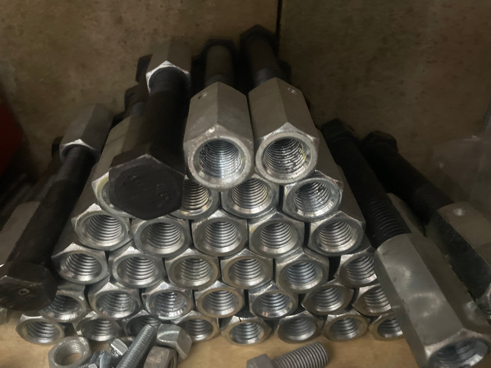 Zware bouten met moeren - Diverse maten, Ophalen, Gebruikt, 100 tot 250 mm, Bouten of Moeren