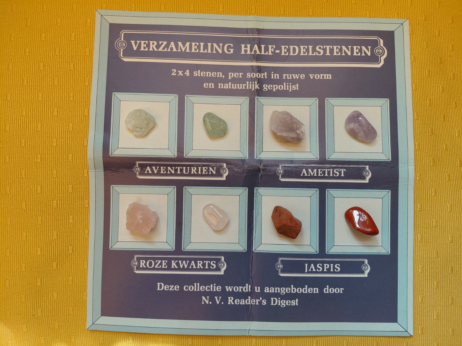 Verzameling half edelstenen. 2x 4 stenen, ruw en gepolijst, Ophalen of Verzenden