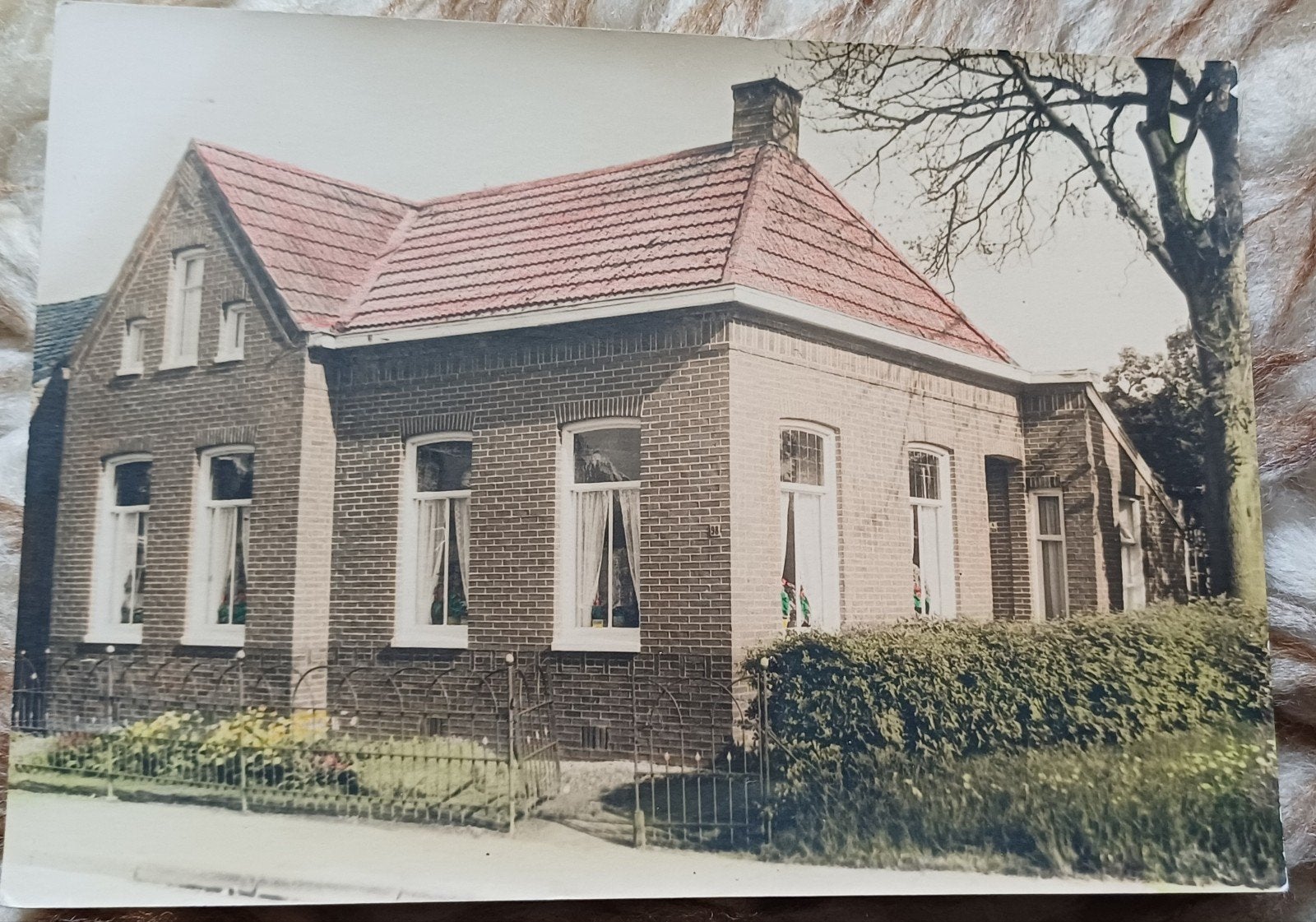 Nieuwolda Oldambt foto ingekleurd ca 1950, Ophalen of Verzenden, 1940 tot 1960