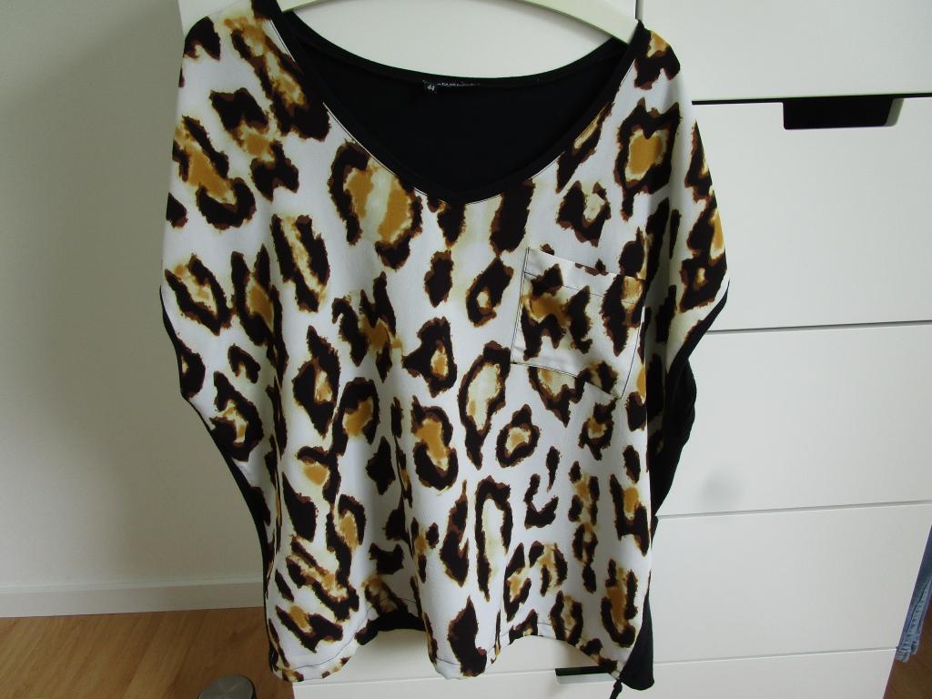 Norah maat 44 - blouse/tricot shirt met panterprint, Zwart, Maat 42/44 (L), Ophalen of Verzenden, Zo goed als nieuw