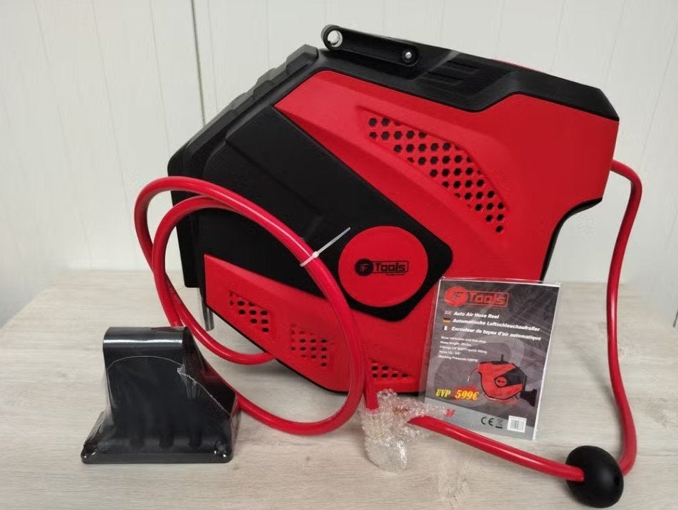 F-tools automatische luchtslanghaspel luchtslang 35 M. Nieuw, Ophalen, Nieuw