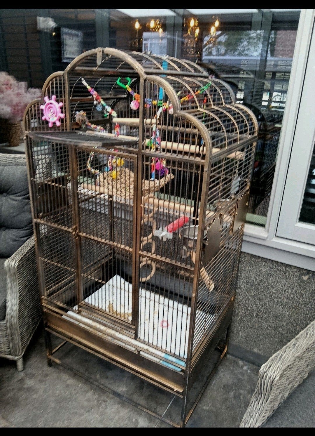 papegaai kooi XXL, Ophalen, Zo goed als nieuw, Metaal, Overige typen