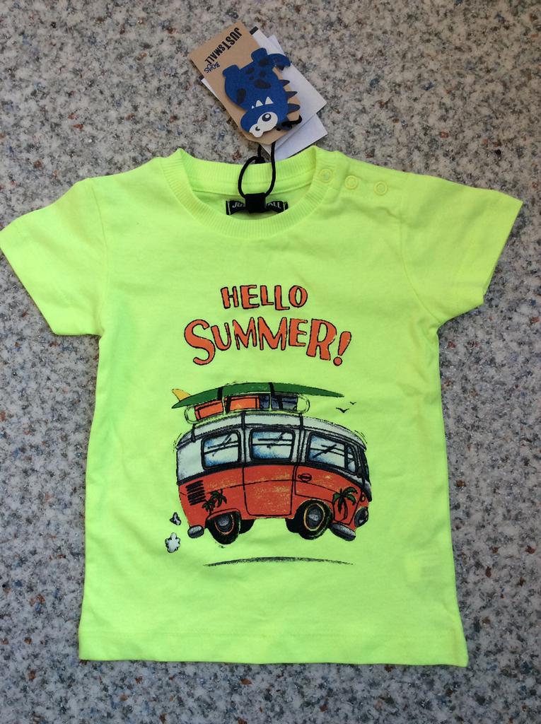 Just Small geel vakantie shirt mt 74 NIEUW, Just Small, Nieuw, Ophalen of Verzenden, Jongetje