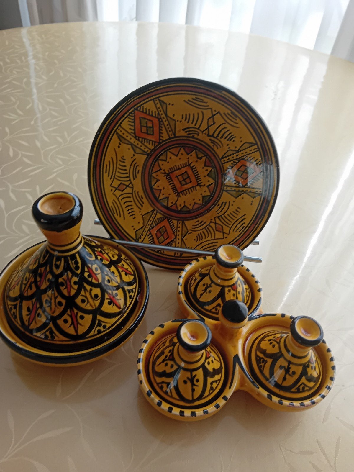 marokkanse decorative schal twee tajins met hand. gemaakt, Ophalen