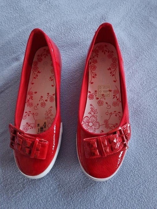 Z.G.A.N. rode lakschoenen/ ballerina' s maat 38, Kleding | Dames, Zo goed als nieuw, Rood, Ballerina's, Ophalen of Verzenden