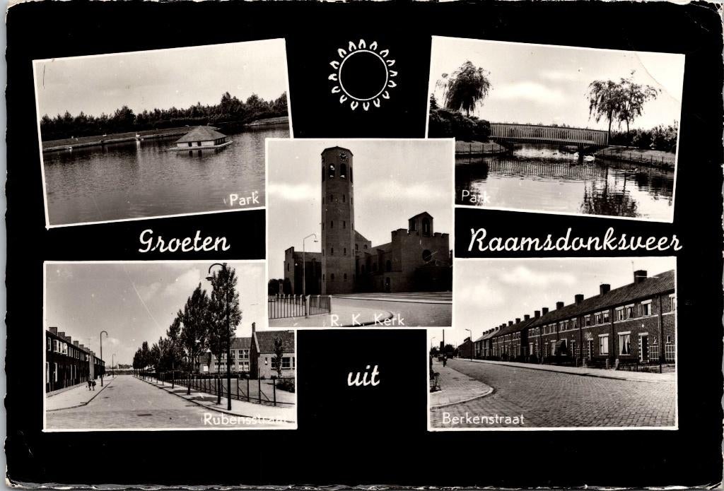 Groeten uit Raamsdonksveer - 2 ansichtkaarten, Verzamelen, Verzenden, 1960 tot 1980, Gelopen, Noord-Brabant