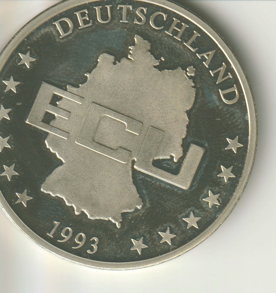 munt duitsland 1 ecu zilver 1993, Postzegels en Munten, Munten | Europa | Niet-Euromunten, Verzenden, Duitsland, Zilver